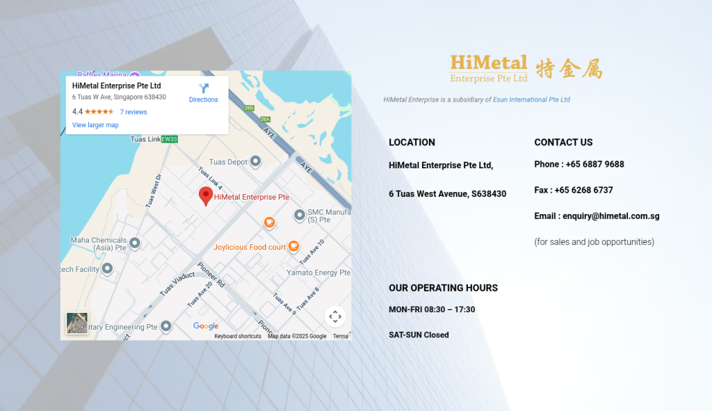 HiMetal Enterprise Pte Ltd.'s 