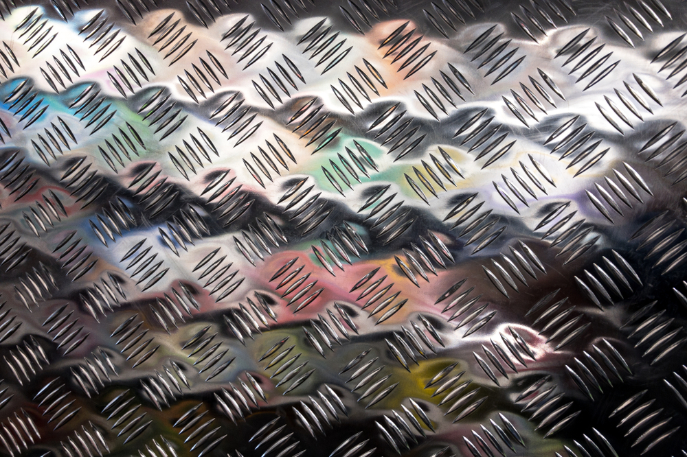 Metal,Texture,With,Reflection,Of,Colors.,Abstract,Metallic,Background.